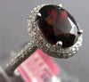 LARGE 3.75CT DIAMOND & AAA RHODOLITE 18K WHITE GOLD OVAL & ROUND ENGAGEMENT RING