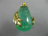 ANTIQUE EXTRA LARGE 50.45CT FANCY CANARY DIAMOND & AAA EMERALD 14KT GOLD 3D RING