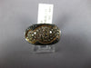 LARGE 1.68CT BLACK CHOCOLATE FANCY DIAMOND 18K 2 TONE GOLD CIRCULAR CLUSTER RING