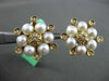 ESTATE .62CT DIAMOND & AAA PEARL 18K WHITE & YELLOW GOLD FLOWER CLIP ON EARRINGS