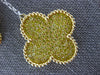 LARGE 2.55CT WHITE & FANCY YELLOW DIAMOND 18K 2 TONE GOLD 4 LEAF CLOVER NECKLACE