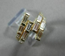 ANTIQUE WIDE 1.20CT BAGUETTE DIAMOND 14KT YELLOW GOLD 3D MULTI ROW RING #21266