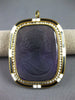 ANTIQUE 100CT AAA HAND ETCHED AMETHYST & PEARL 14KT YELLOW GOLD PENDANT BROOCH