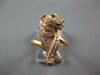 LARGE .77CT DIAMOND & AAA TSAVORITE 18KT ROSE GOLD HAPPY PANTHER JAGUAR FUN RING