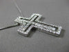 ESTATE .80CT DIAMOND 18KT WHITE GOLD 3D HANDCRAFTED FLOATING CROSS PENDANT 13084