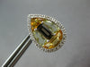 8.22CT DIAMOND & MULTI COLOR TOPAZ 14KT WHITE GOLD 3D TEAR DROP CLIP ON EARRINGS