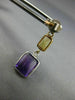 2.88CT DIAMOND & AAA CITRINE & AMETHYST 14KT TRI COLOR GOLD 3D HANGING EARRINGS