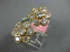 ESTATE LARGE 2.57CT WHITE & PINK DIAMOND 18KT WHITE & ROSE GOLD 3D FLOWER RING