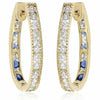 1.33CT DIAMOND & AAA SAPPHIRE 18KT YELLOW GOLD 3D MILGRAIN HANGING EARRINGS