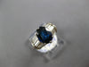 ESTATE WIDE 2.9CT DIAMOND & AAA SAPPHIRE 18KT WHITE GOLD 3D OVAL ENGAGEMENT RING