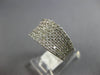 WIDE 1.28CT DIAMOND 14K WHITE GOLD 3D CLASSIC MULTI ROW WEDDING ANNIVERSARY RING