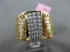 ESTATE WIDE .72CT DIAMOND 14KT WHITE & YELLOW GOLD 3D HANDCRAFTED FILIGREE RING