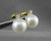 ESTATE .16CT DIAMOND & AAA SOUTH SEA PEARL 14K WHITE GOLD STUD EARRINGS #1772