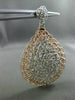ESTATE EXTRA LARGE .36CT DIAMOND 14K WHITE & ROSE GOLD 3D WOVEN HANGING EARRINGS