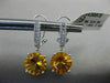 ESTATE 3.95CT DIAMOND & AAA CITRINE 14KT WHITE GOLD 3D CLIP ON HANGING EARRINGS