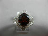 ESTATE WIDE 2.81CT DIAMOND & EXTRA FACET AAA GARNET 14K WHITE GOLD FILIGREE RING