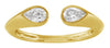 ESTATE .39CT DIAMOND 14KT YELLOW GOLD 3D PEAR SHAPE 2 STONE ETOILE LOVE RING