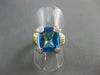 ANTIQUE 8.15CT DIAMOND & AAA LONDON BLUE TOPAZ 18KT 2 TONE HEART GOLD RING 22098
