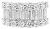 EXTRA LARGE 5.18CT DIAMOND 18KT WHITE GOLD 3D ROUND & BAGUETTE ANNIVERSARY RING