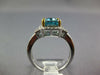 ESTATE LARGE 4.77CT DIAMOND & AAA BLUE ZIRCON 14KT WHITE GOLD 3D ENGAGEMENT RING