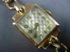ANTIQUE ZARJA 14KT ROSE GOLD 3D CLASSIC SQUARE LINK WATCH #2023