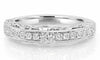 .46CT DIAMOND 18KT WHITE GOLD 3D FILIGREE SEMI ETERNITY WEDDING ANNIVERSARY RING