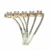 LARGE 1.07CT WHITE & PINK DIAMOND 18K WHITE ROSE GOLD MULTI ROW CRISS CROSS RING