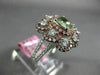 GIA LARGE 2.7CT MULTI COLOR DIAMOND 18K WHITE & ROSE GOLD FLOWER ENGAGEMENT RING