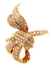 ESTATE LARGE .78CT DIAMOND 18KT YELLOW GOLD 3D CLASSIC MULTI ROW BOW FUN RING