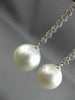 ESTATE .36CT DIAMOND & AAA SOUTH SEA PEARL 18KT WHITE GOLD 3D HANGING EARRINGS