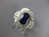ESTATE LARGE 4.03CT DIAMOND & AAA SAPPHIRE 18KT WHITE GOLD 3D ENGAGEMENT RING