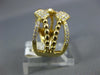 WIDE .35CT DIAMOND 18KT YELLOW GOLD MULTI ROW CRISS CROSS SQUARE BEADED FUN RING
