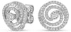 ESTATE .48CT DIAMOND 14KT WHITE GOLD 3D MULTI SWIRL CIRCULAR FUN STUD EARRINGS