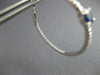1.61CT DIAMOND & AAA SAPPHIRE 18K WHITE GOLD 3D INSIDE OUT HOOP HANGING EARRINGS