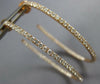 ESTATE LARGE 1.35CT DIAMOND 18KT ROSE GOLD INSIDE OUT OVAL HOOP HANGING EARRINGS