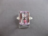 LARGE 8.3CT DIAMOND & AAA KUNZITE 18KT WHITE GOLD 3D EMERALD CUT ENGAGEMENT RING