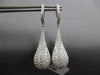 EXTRA LARGE 6.51CT DIAMOND 14KT WHITE GOLD 3D TEAR DROP HUGGIE HANGING EARRINGS