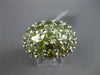 ESTATE EXTRA LARGE 6.66CT AAA PERIDOT 18KT WHITE GOLD CLUSTER FILIGREE FUN RING