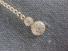ESTATE .25CT DIAMOND 14KT YELLOW GOLD 3D DOUBLE CIRCULAR PAVE BEADED BAR PENDANT