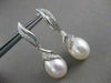 ESTATE LARGE DIAMOND 12MM SOUTH SEA PEARL 14KT WHITE GOLD HANGING EARRINGS #2664