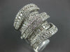 EXTRA LARGE 4.96CT DIAMOND 18KT WHITE GOLD MULTI BAND ANNIVERSARY COCKTAIL RING