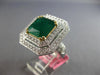 EXTRA LARGE 5.86CT DIAMOND & AAA EMERALD 18K 2 TONE GOLD 3D CUSHION OCTAGON RING