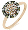 ESTATE 0.38CT WHITE & CHOCOLATE FANCY DIAMOND 14KT ROSE GOLD 3D FLOWER FUN RING