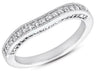 ESTATE .36CT DIAMOND 14KT WHITE GOLD 3D CLASSIC PAVE SWIRL ANNIVERSARY RING