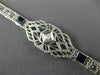 ANTIQUE 1.22CT DIAMOND & AAA SAPPHIRE 14K WHITE GOLD 3D FILIGREE BRACELET #21631