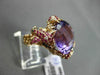 ANTIQUE EXTRA LARGE 12.14CT MULTI COLOR DIAMOND & GEMSTONES 18KT ROSE GOLD RING