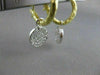 ESTATE PAVE DIAMOND 14K WHITE YELLOW 2 TONE GOLD REMOVABLE HOOP EARRINGS #20819