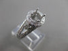 ESTATE .78CT DIAMOND 14K WHITE GOLD PAVE HALO SEMI MOUNT ENGAGEMENT RING #21349