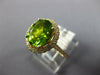 LARGE 3.40CT DIAMOND & AAA PERIDOT 14KT YELLOW GOLD 3D OVAL HALO ENGAGEMENT RING
