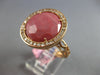 LARGE 11.52CT DIAMOND & AAA PINK AGATE 14KT ROSE GOLD 3D HALO FILIGREE FUN RING